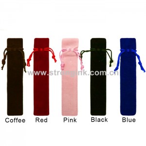 10 Pack Black Red Coffee Pink Blue Felt Drawstring Pen Pouch