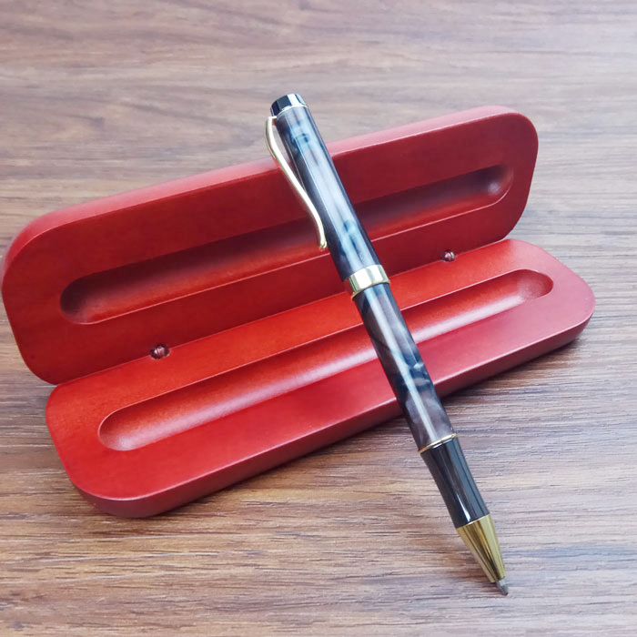 PKM-3 Gold Chrome Plating With Gunmetal Top Cap Twist Pen Kit
