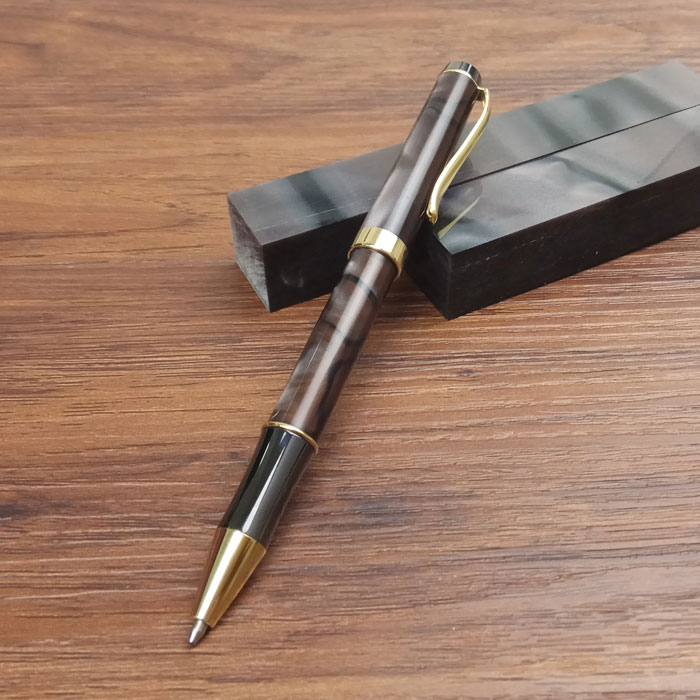 Gun Metal Chrome Lock N Load Bullet Pen Kits w/bushings 3 PACK Gold 