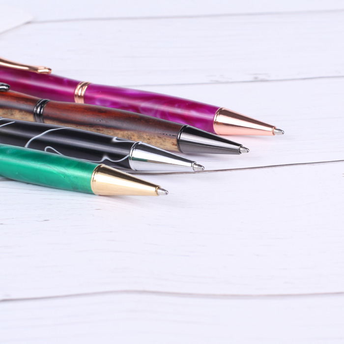 PKSL-6-CH Slimline Chromed Twist Pen Kits for Wood Turning