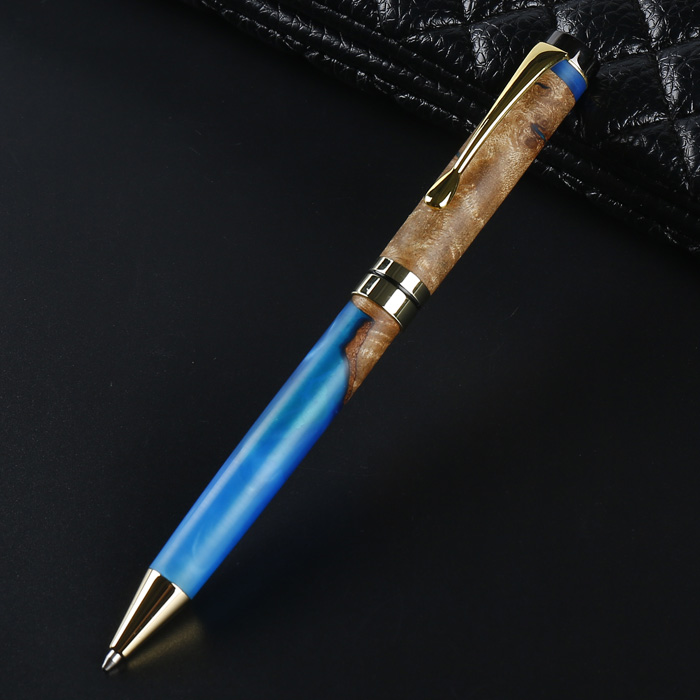 PKM-1 Twist Ballpoint pen kit Gold  Chrome  Finish with Gunmetal Topcap