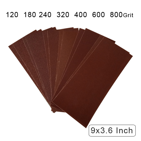 10 Pack Cloth Backed Long lasting Aluminum oxide Coated Abrasive Cloth Dry/ Wet 9 x 3.6 Inch