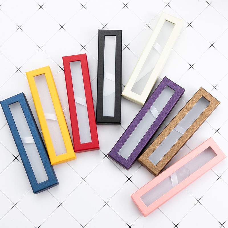 PBPA-7 Multicolor Clear Window  Rigid Paper Pen Boxes