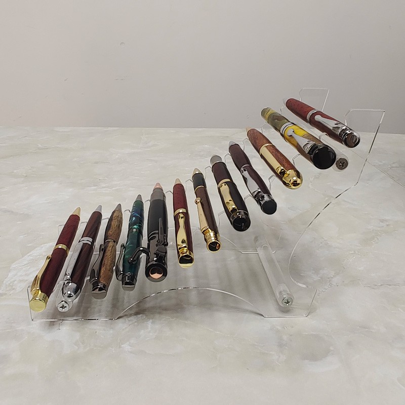 PS12-1 Acrylic High-end Stairway pen stands / displays - For 12 pens