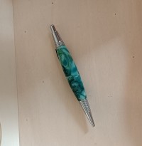 A pen we called "The Forest in the Fog".
Made of epoxy resin. Green and mint colored ballpoint pen.  ...