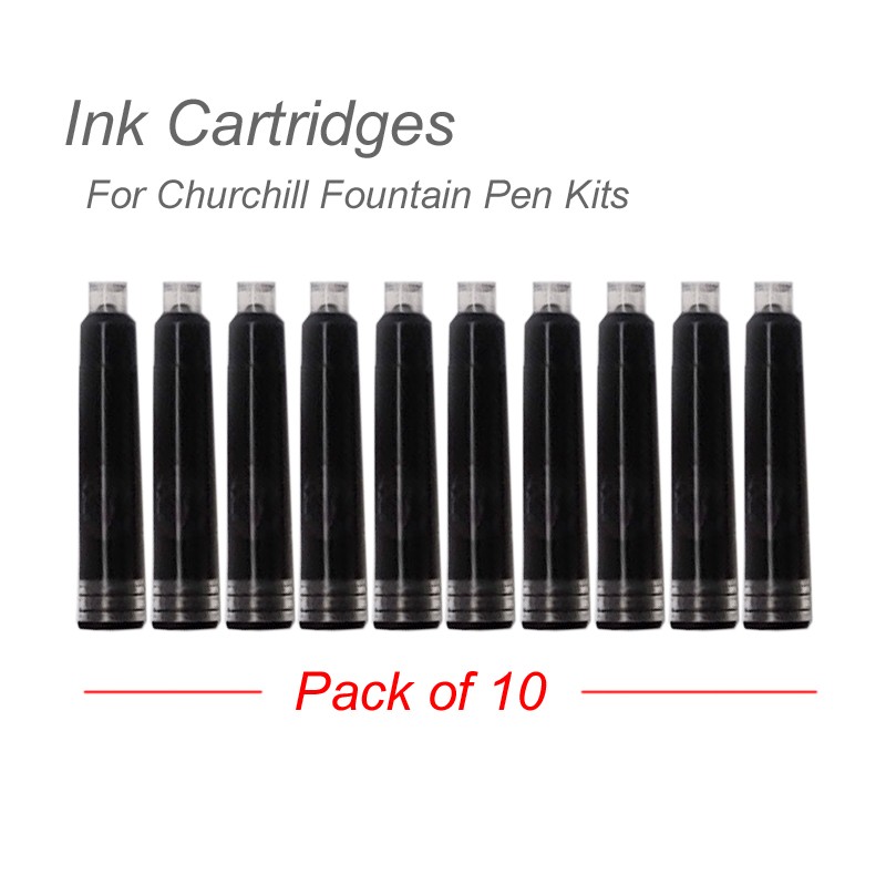Ink cartridges Pack of 10 for Churchill Fountain Pen Kits