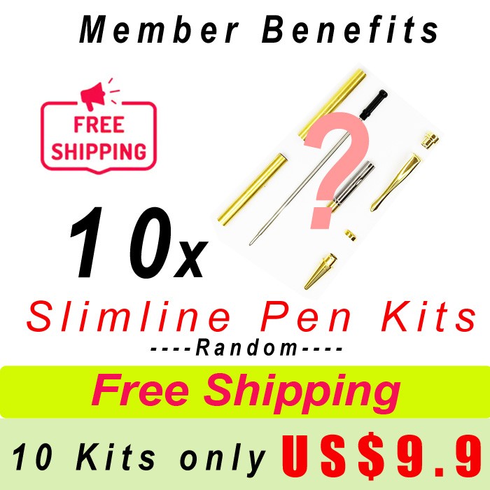 Member Benefit  Random 10 Slimline Pen Kits US$9.9 Free Shipping