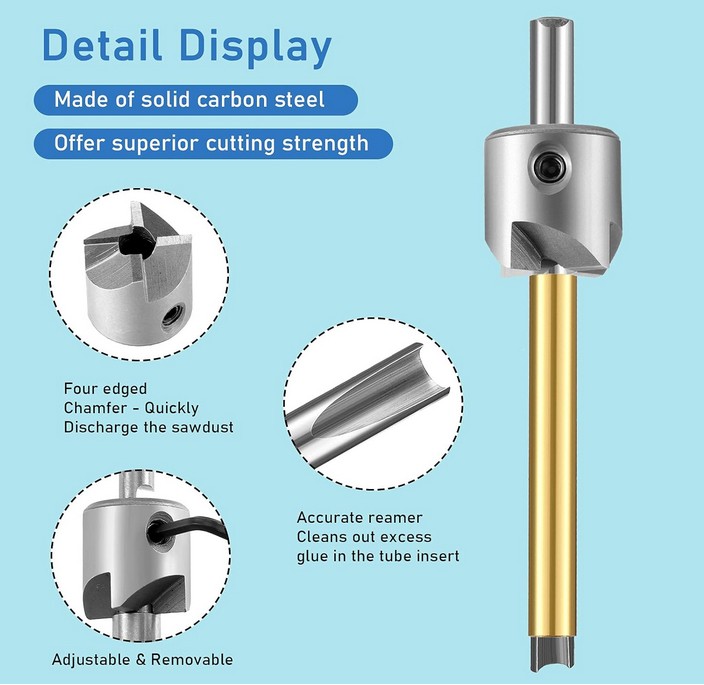 7 mm 8 mm 3/8 Inch 10 mm Cutter Shafts Pen Barrel Trimmer Kit