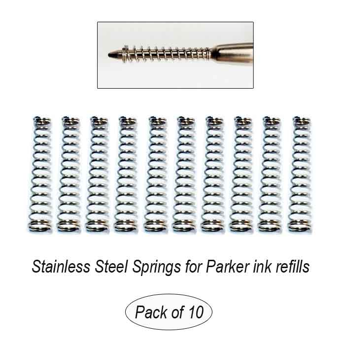 Pack of 10 Stainless steel Springs for Parker ink refills